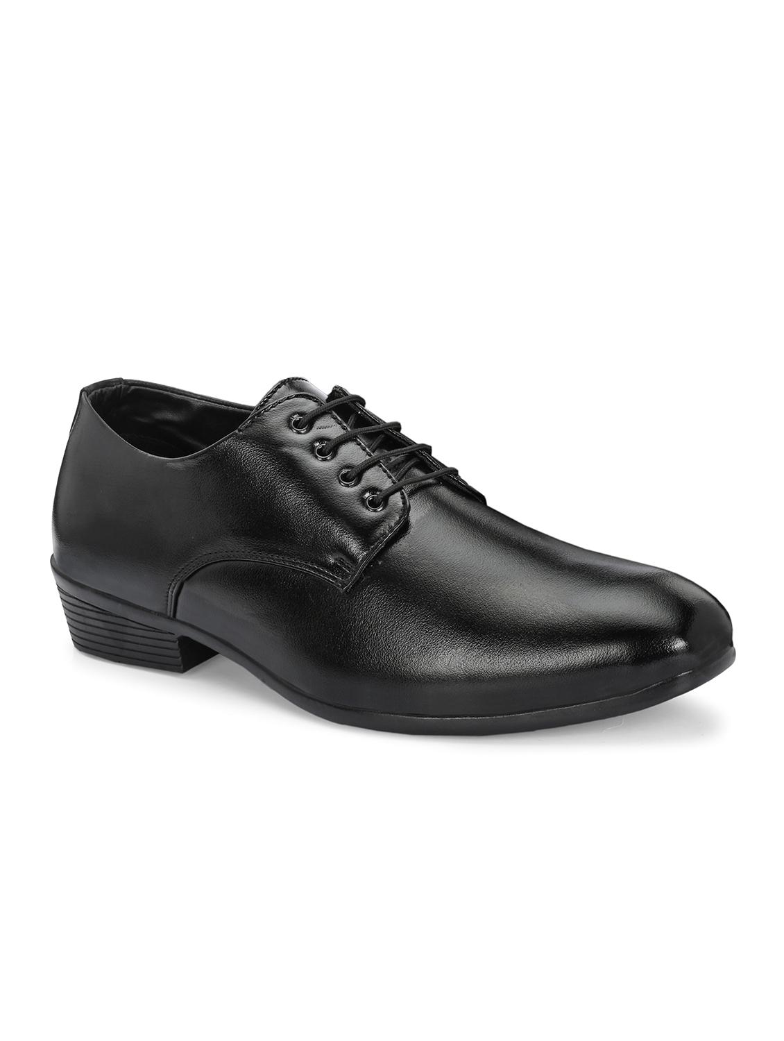 men solid black lace-up derby - 22024665 - Standard Image - 2