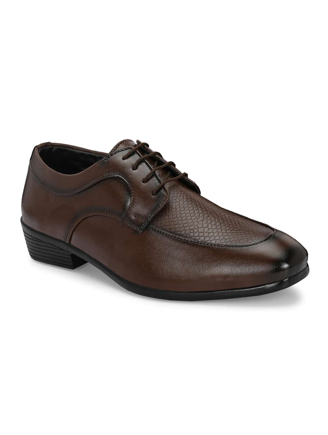 men solid brown lace-up derby - 22024666 -  Standard Image - 2