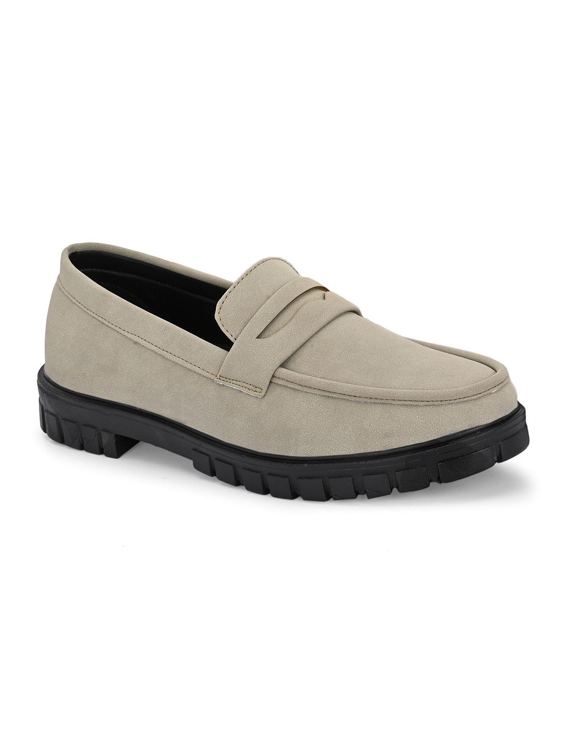 men solid cream slip on loafer - 22024668 - Standard Image - 2