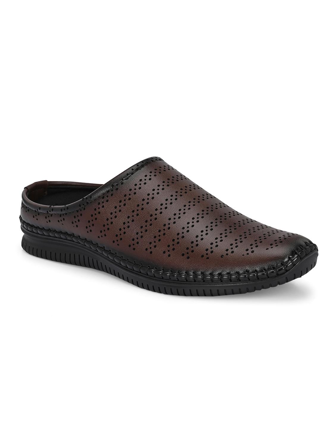 men solid brown slip on mule - 22024670 - Standard Image - 2