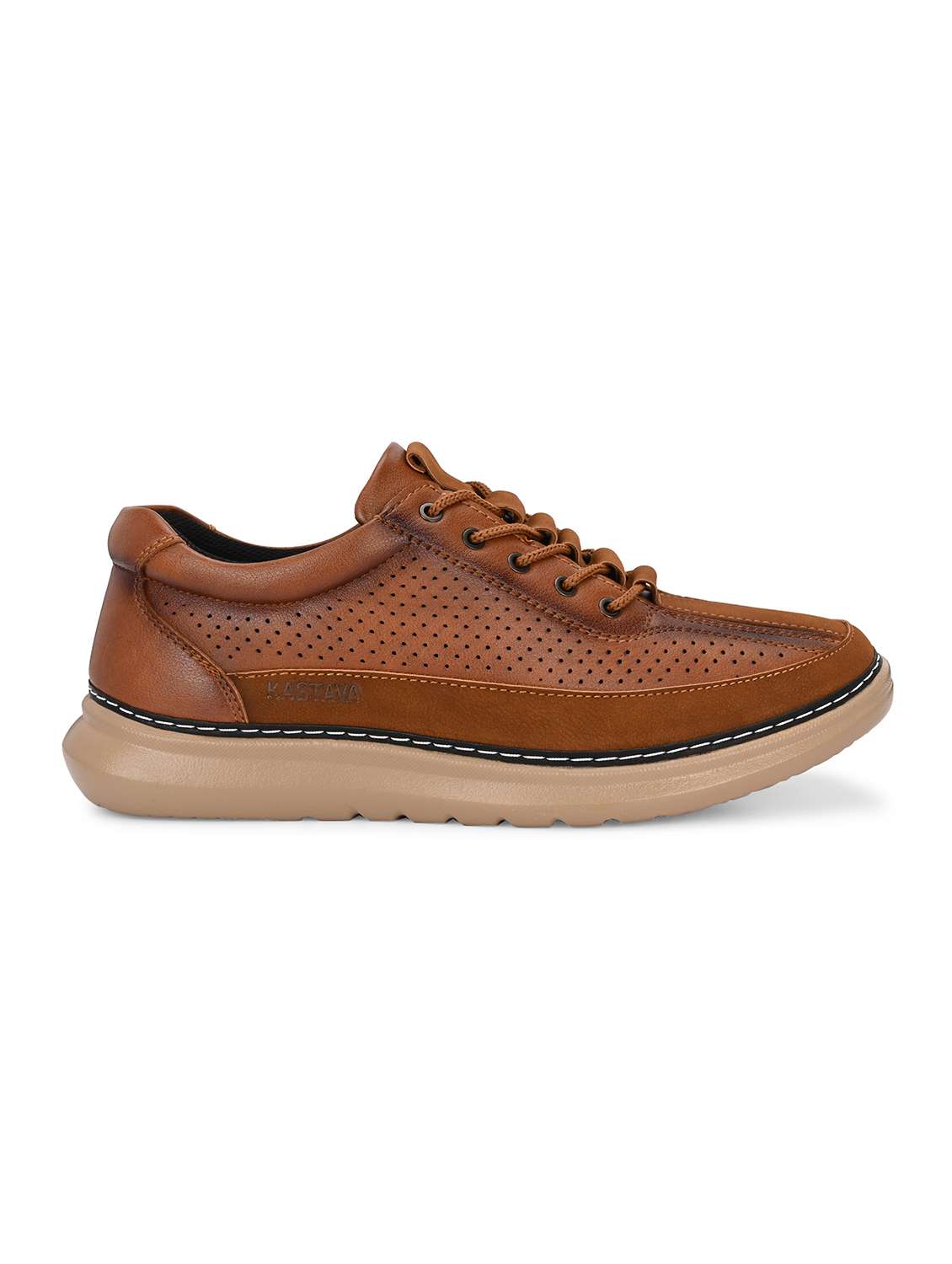 men solid tan lace up sneaker - 22024673 -  Standard Image - 2