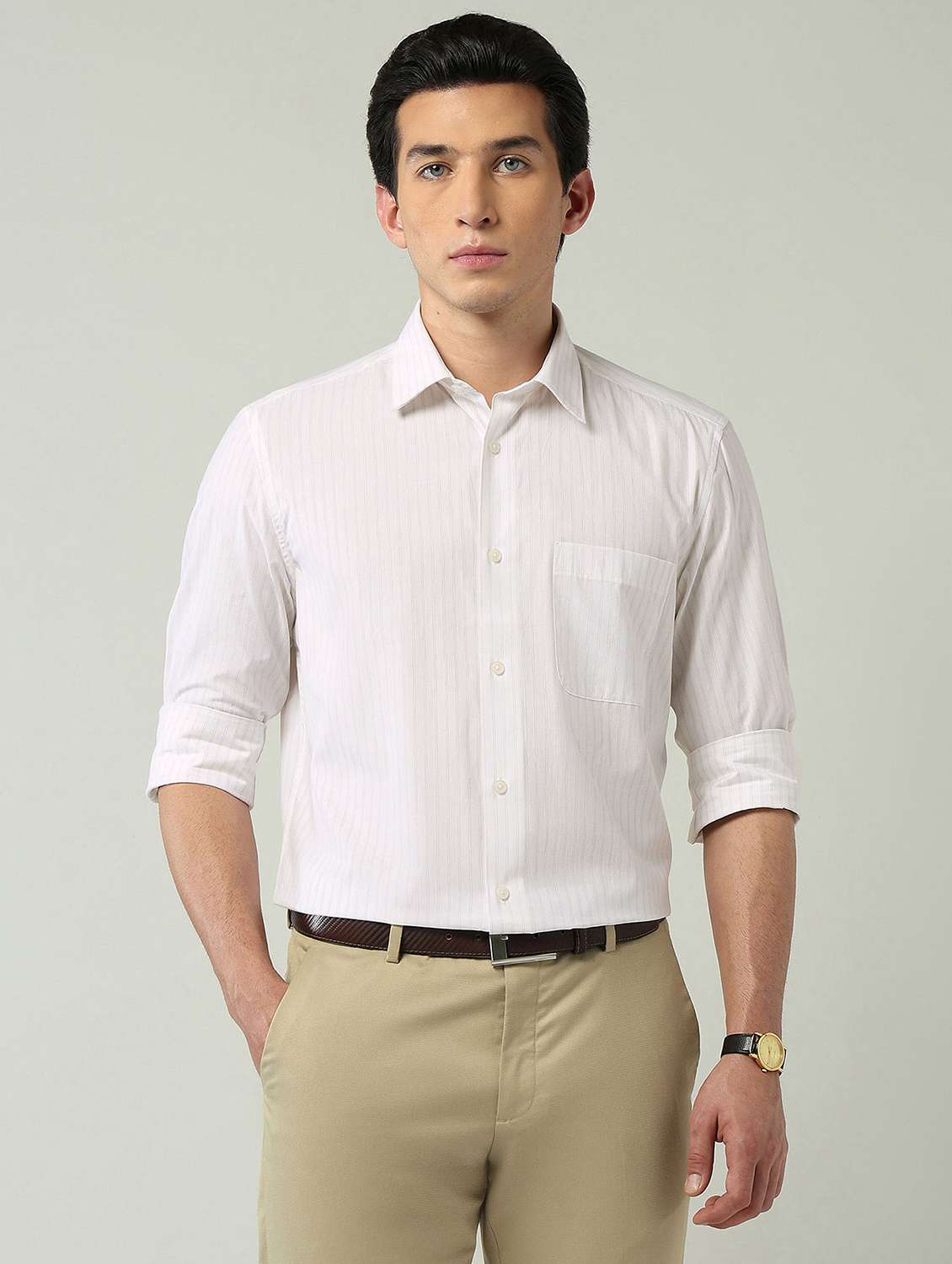 men striped long sleeve regular fit formal shirt - 22024849 -  Standard Image - 2