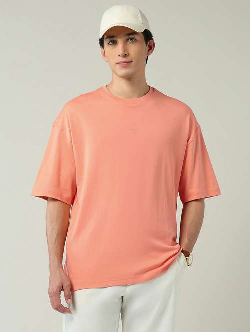 men solid short sleeve oversized t-shirt - 22024854 -  Standard Image - 0