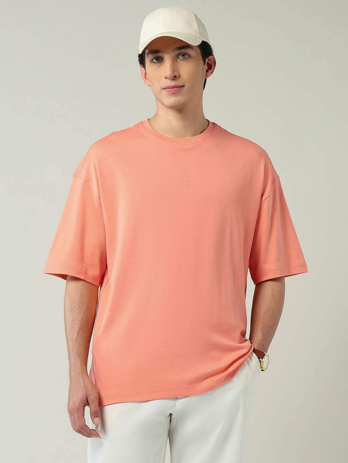 men solid short sleeve oversized t-shirt