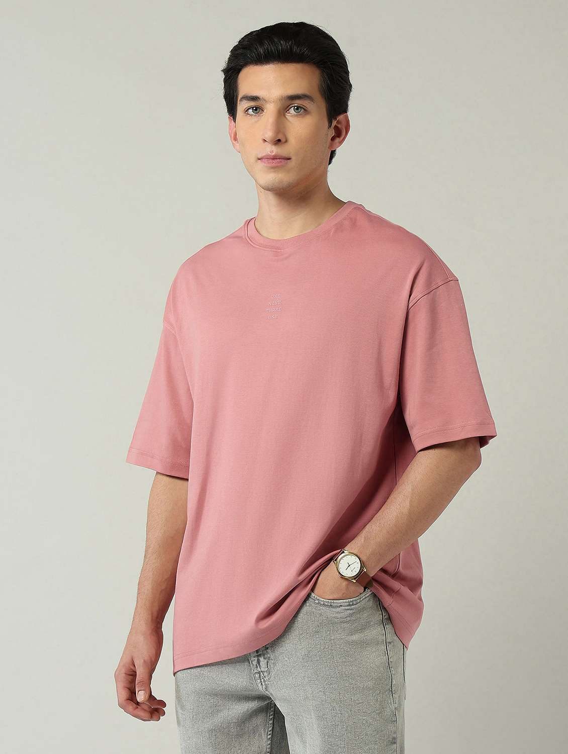 men solid short sleeve oversized t-shirt