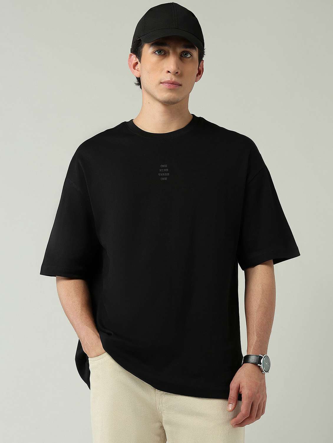 men solid short sleeve oversized t-shirt
