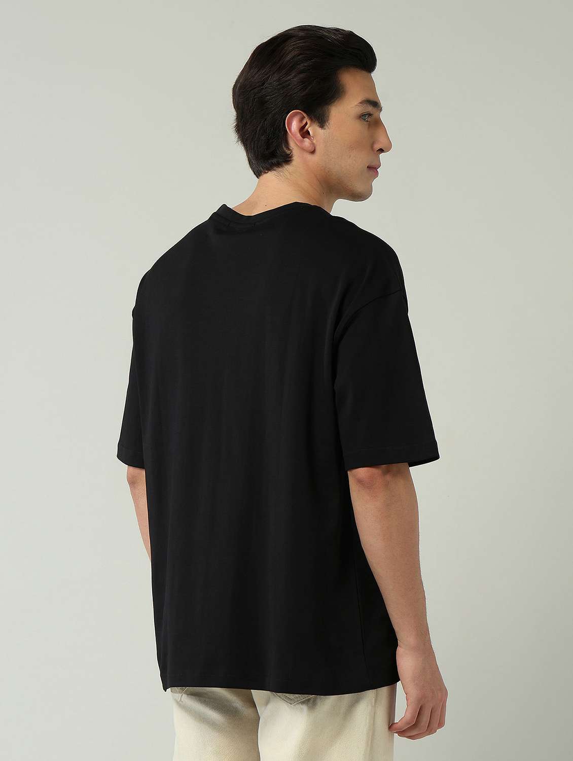 men solid short sleeve oversized t-shirt - 22024856 -  Standard Image - 2