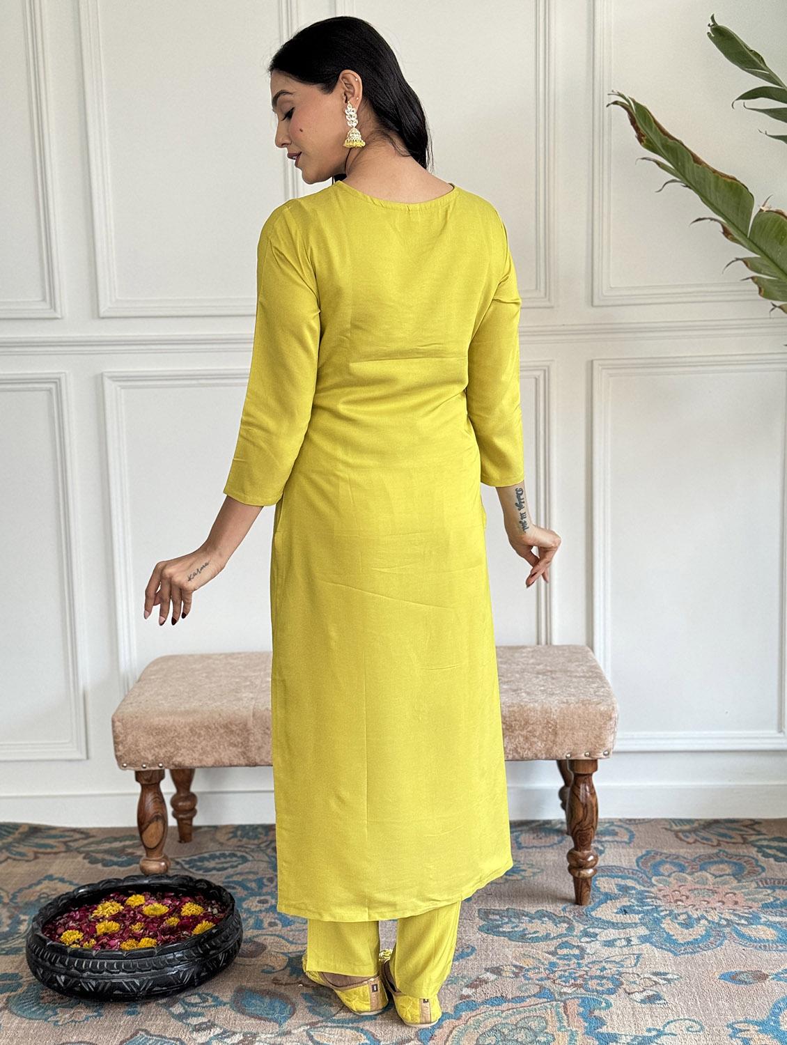 women embroidered three quarter sleeve kurta pant with dupatta set - 22024874 - Standard Image - 2