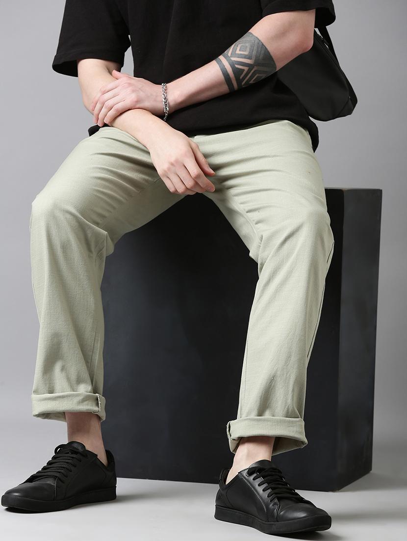 men solid mid rise relaxed trouser - 22024897 -  Zoom Image - 0