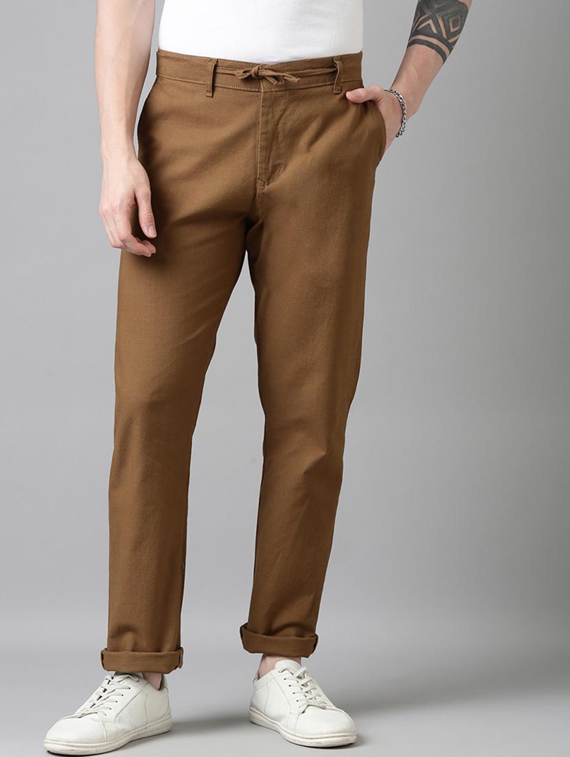 men solid mid rise relaxed chinos - 22024899 - Standard Image - 2