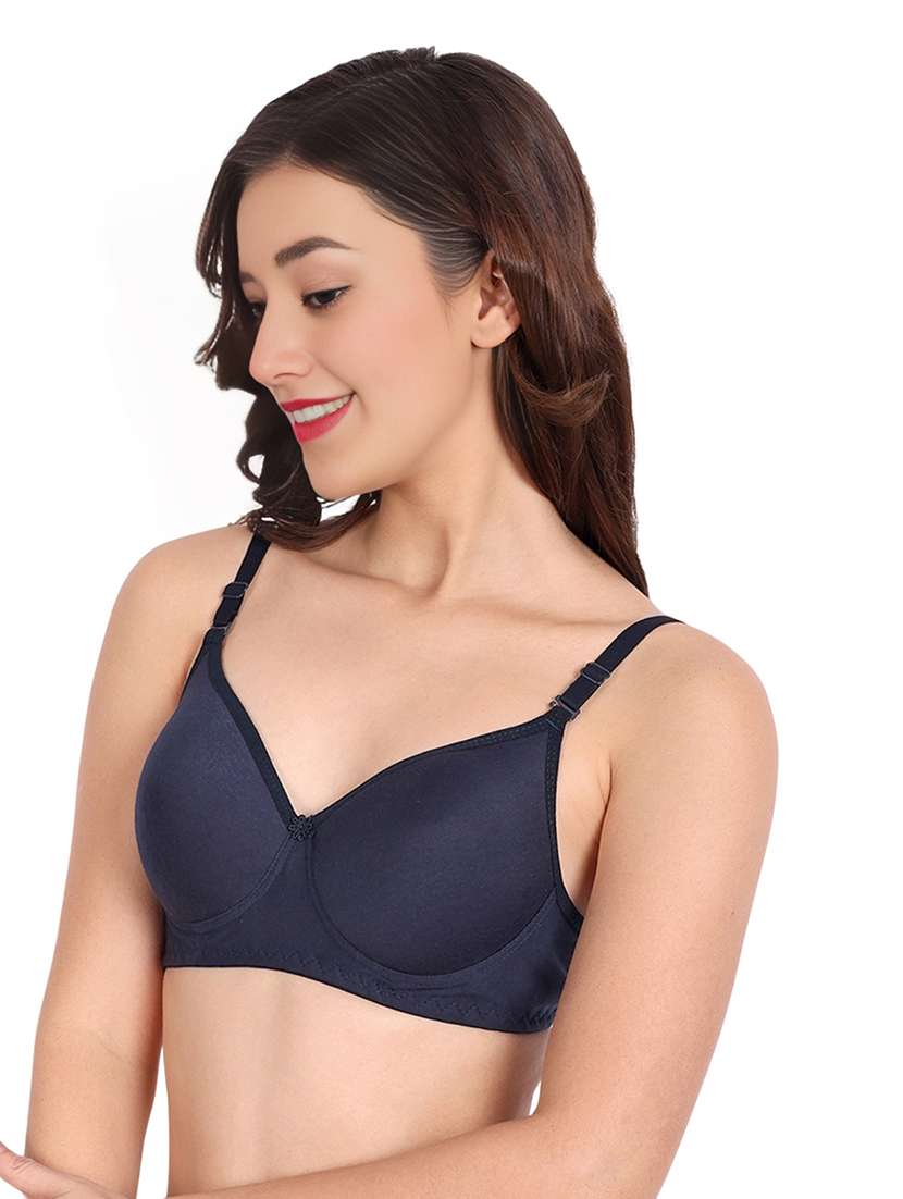 women pack of 4 solid non wired bra - 22025609 -  Standard Image - 2
