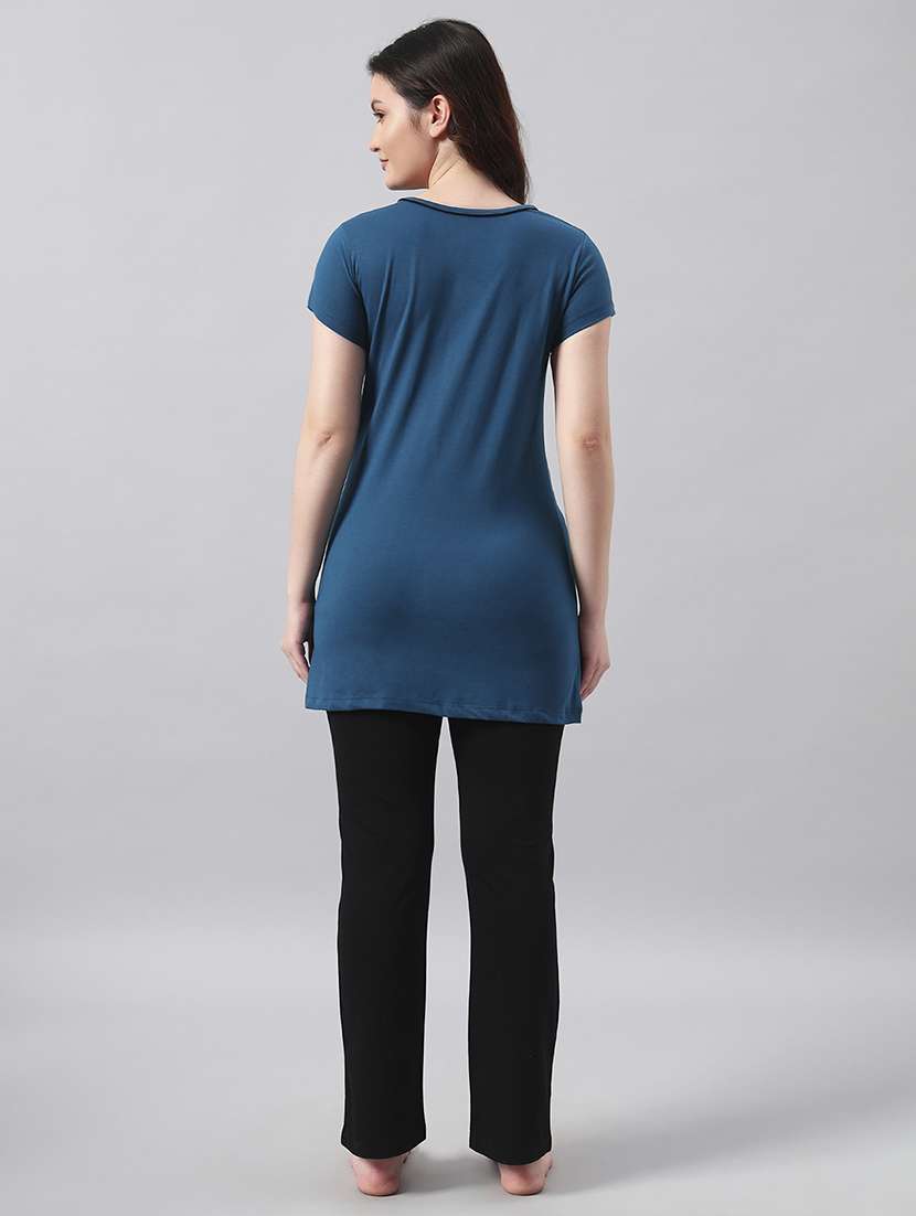 women printed short sleeve nightwear pyjama set - 22026037 -  Standard Image - 2