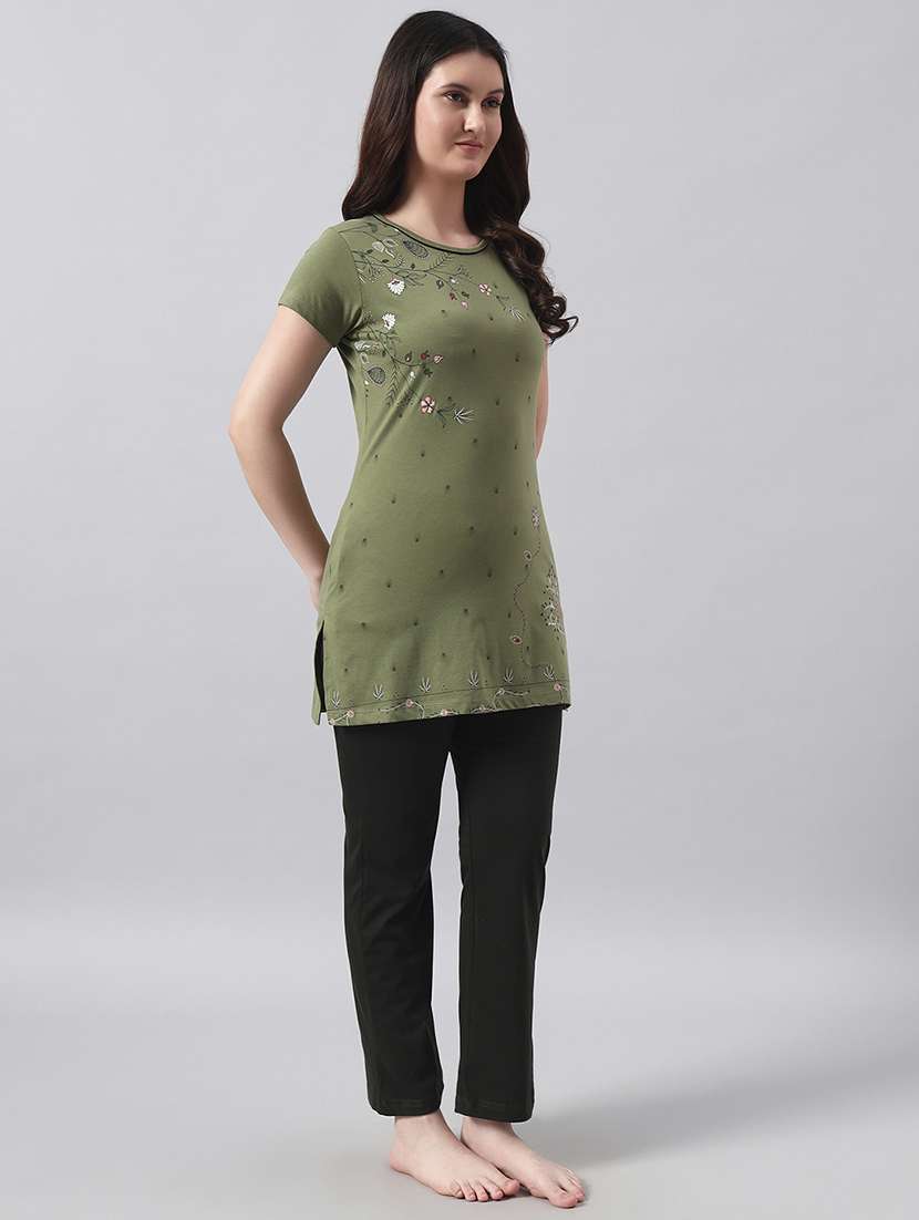 women printed short sleeve nightwear pyjama set - 22026055 -  Standard Image - 2