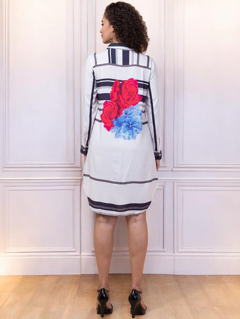 off white cotton shirt dress - 22026057 - Standard Image - 2
