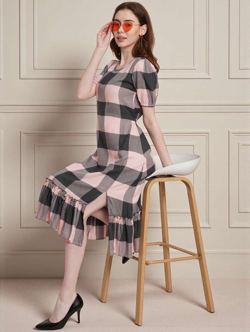 multi colored rayon aline dress