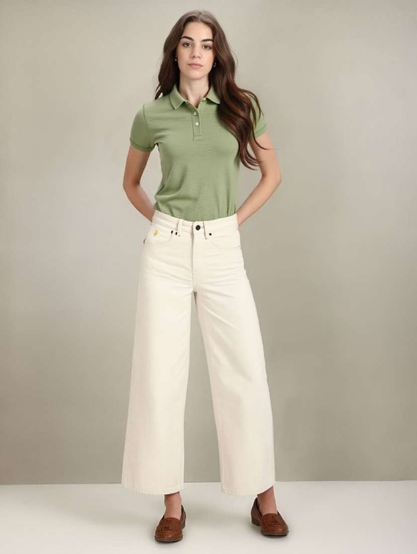 women solid short sleeve polo t-shirt - 22026075 -  Standard Image - 2