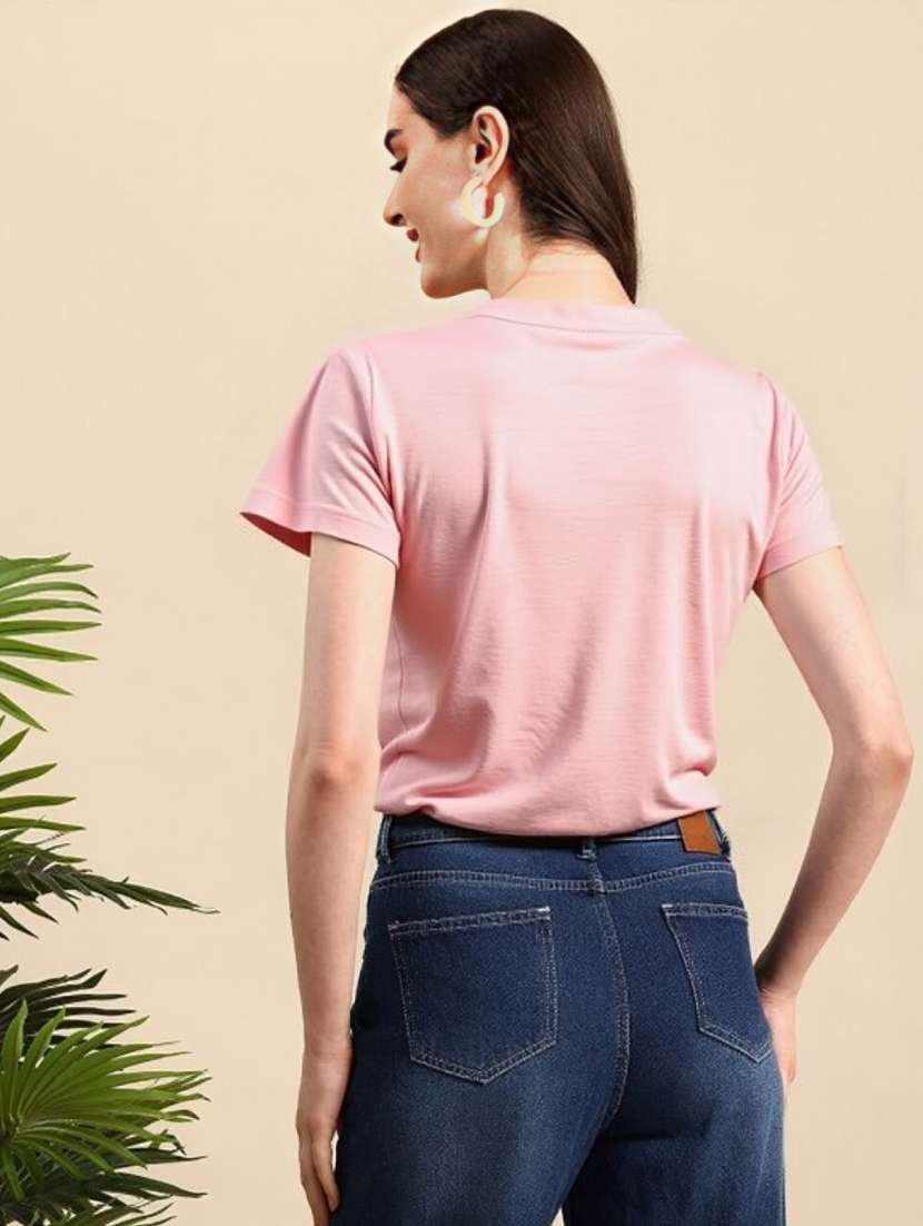 women printed short sleeve crop t-shirt - 22026113 - Standard Image - 2