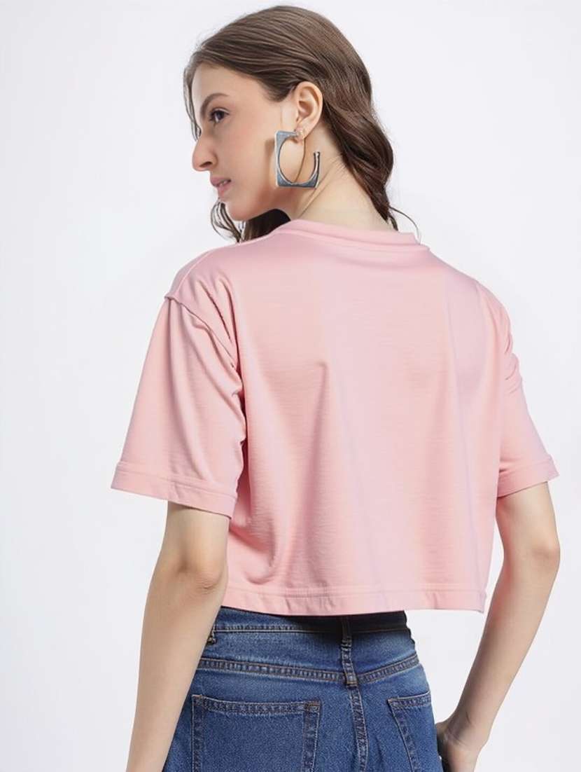 women printed short sleeve crop t-shirt - 22026127 - Standard Image - 2