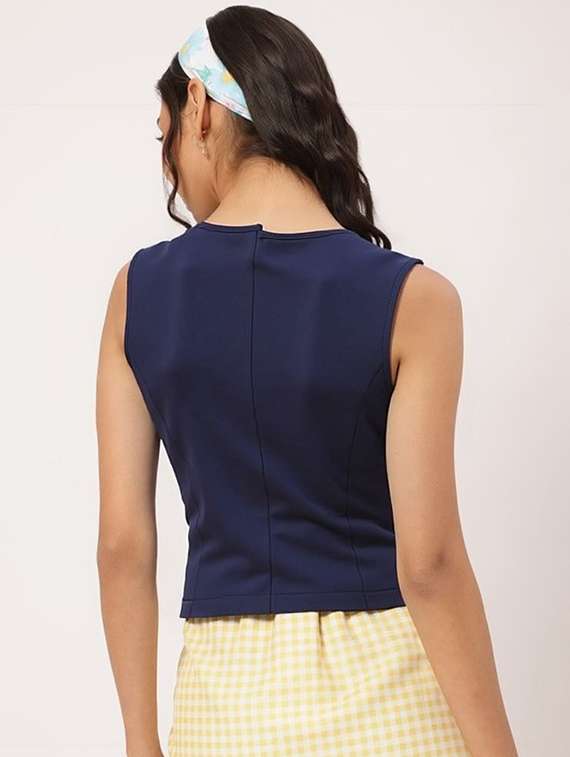 women solid sleeveless vest top - 22026150 -  Standard Image - 2