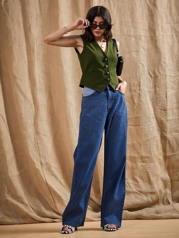 women solid sleeveless vest top - 22026157 - Standard Image - 2