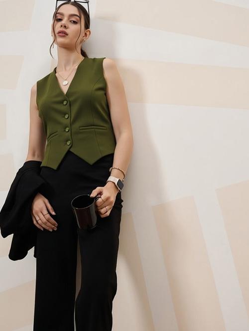 women solid sleeveless vest top - 22026159 - Standard Image - 0
