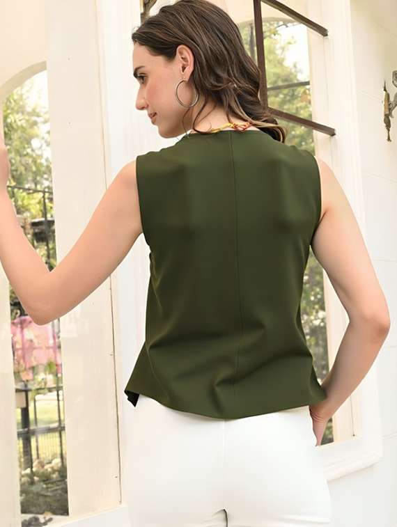 women solid sleeveless vest top - 22026161 -  Standard Image - 2