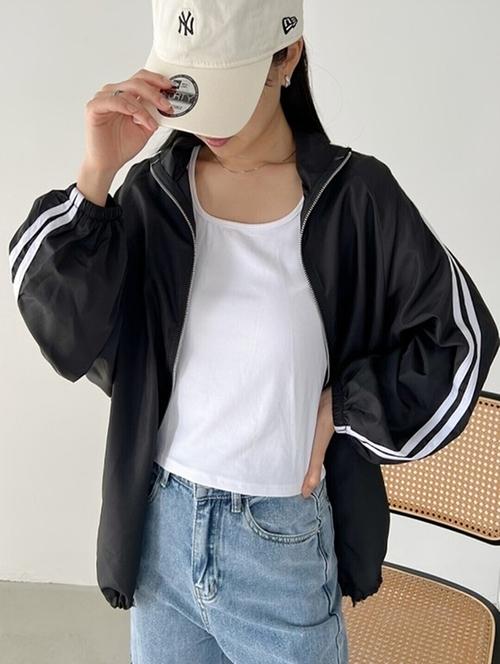 women tapered long sleeve windcheater jacket - 22026190 -  Standard Image - 0