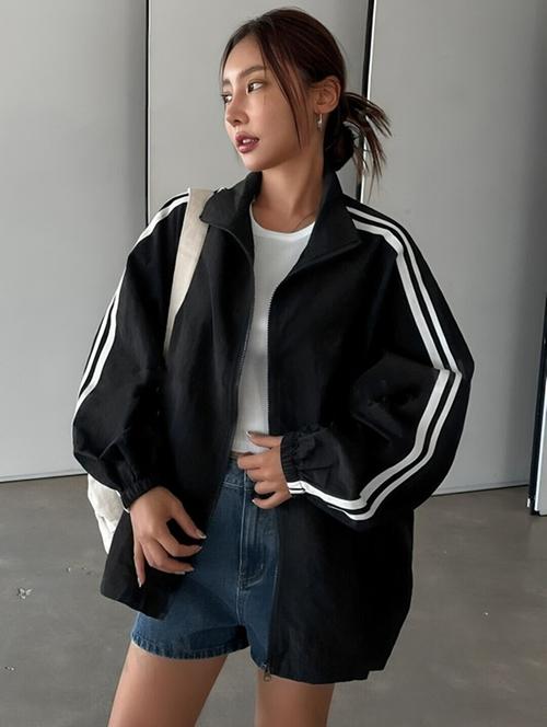 women tapered long sleeve windcheater jacket - 22026195 - Standard Image - 0
