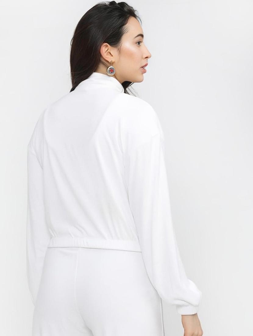 women solid long sleeve windcheater jacket - 22026196 - Standard Image - 2