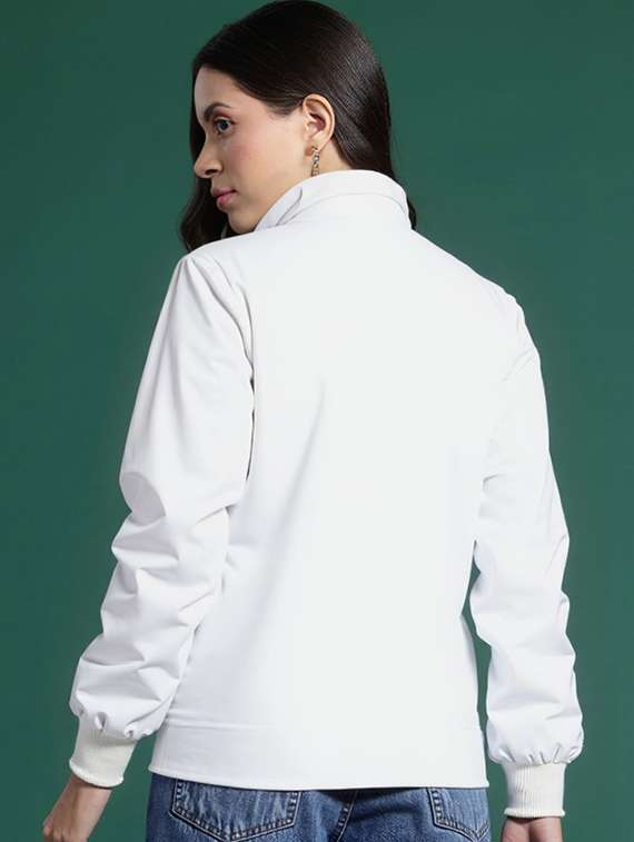 women solid long sleeve windcheater jacket - 22026198 - Standard Image - 2
