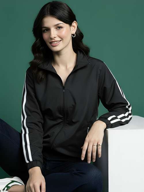 women tapered long sleeve windcheater jacket - 22026199 - Standard Image - 0