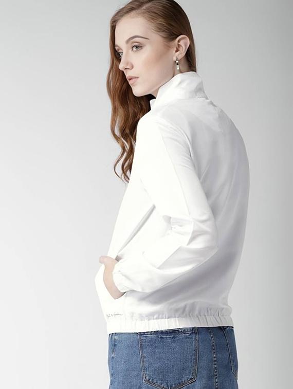 women solid long sleeve windcheater jacket - 22026200 - Standard Image - 2
