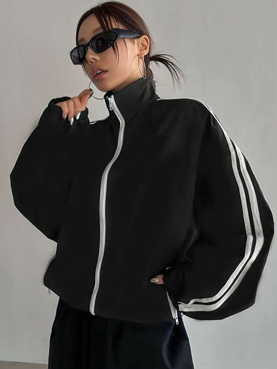 women tapered long sleeve windcheater jacket - 22026201 -  Zoom Image - 0