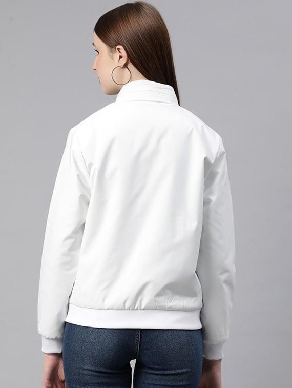women solid long sleeve windcheater jacket - 22026202 - Standard Image - 2