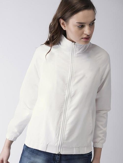 women solid long sleeve windcheater jacket - 22026208 - Standard Image - 0