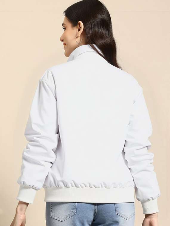 women solid long sleeve windcheater jacket - 22026208 - Standard Image - 2