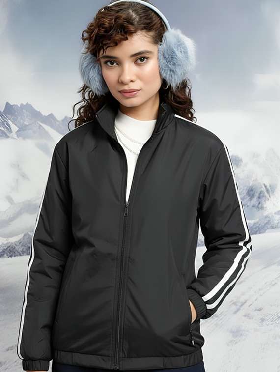 women tapered long sleeve windcheater jacket