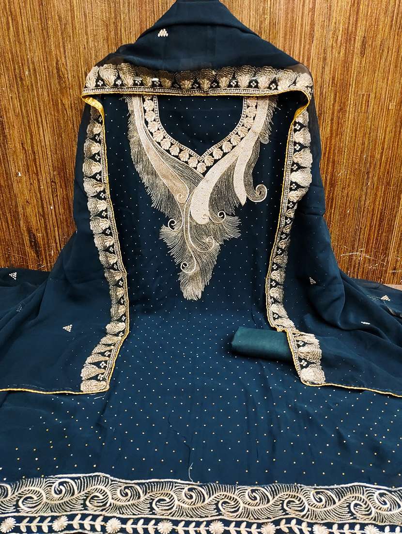 women solid with work embroidered unstitched suit set - 22026316 -  Standard Image - 2