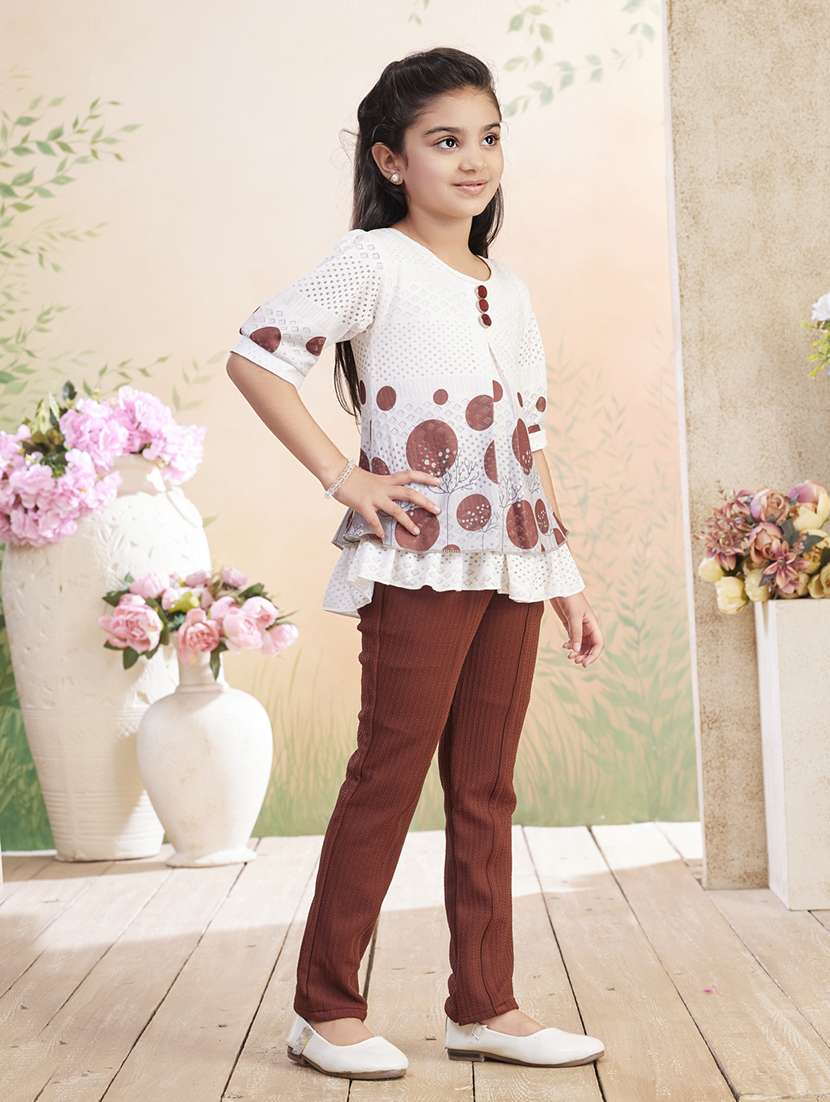 girls printed top & trouser co-ord set - 22026319 -  Standard Image - 2