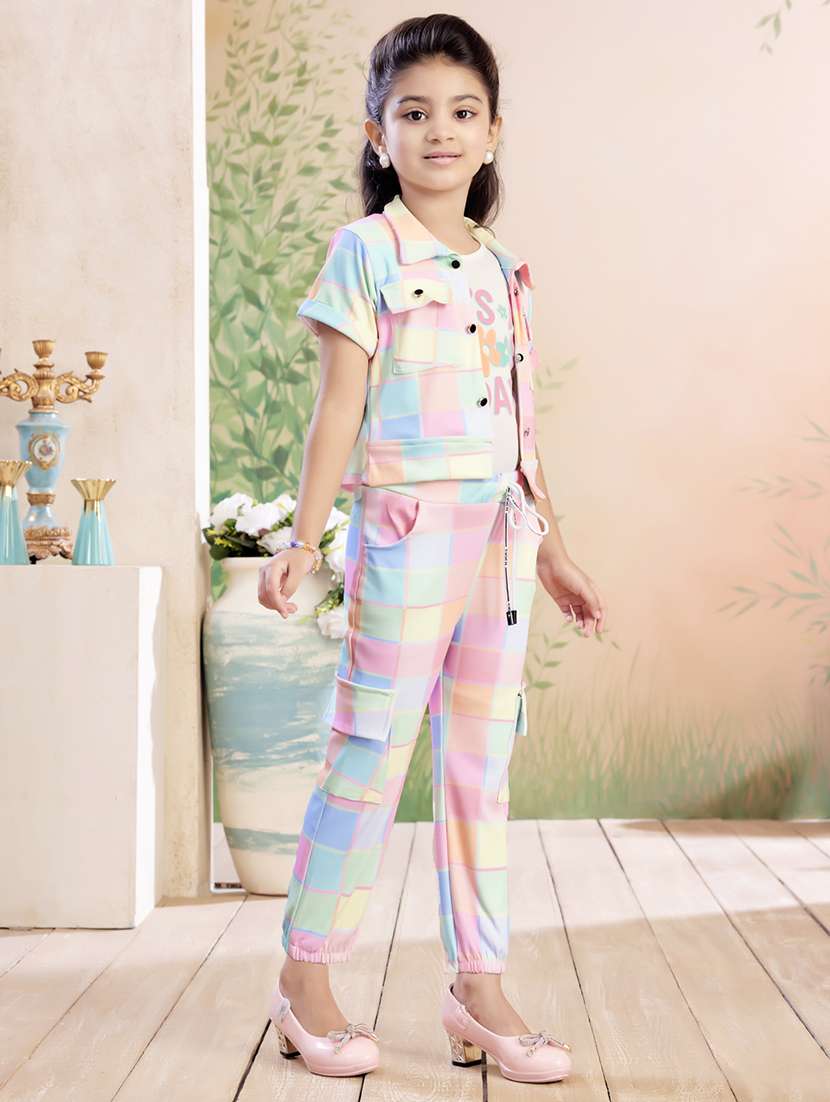 girls printed top & trouser co-ord set - 22026335 -  Standard Image - 2