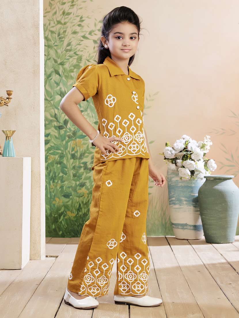 girls embroidered top & palazzo co-ord set - 22026336 -  Standard Image - 2