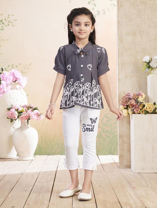 girls embroidered top & trouser co-ord set - 22026350 -  Standard Image - 0