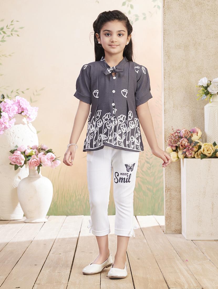 girls embroidered top & trouser co-ord set - 22026350 -  Zoom Image - 0