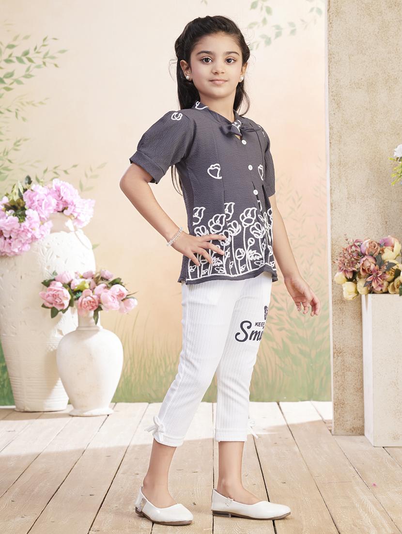 girls embroidered top & trouser co-ord set - 22026350 - Standard Image - 2