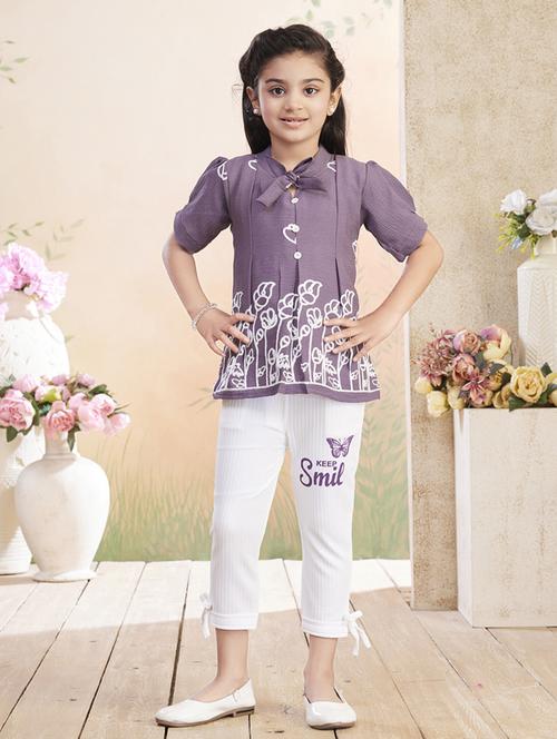 girls embroidered top & trouser co-ord set - 22026351 - Standard Image - 0