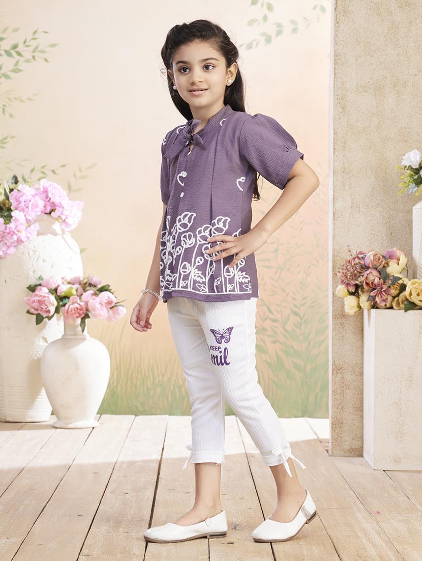 girls embroidered top & trouser co-ord set - 22026351 - Standard Image - 2