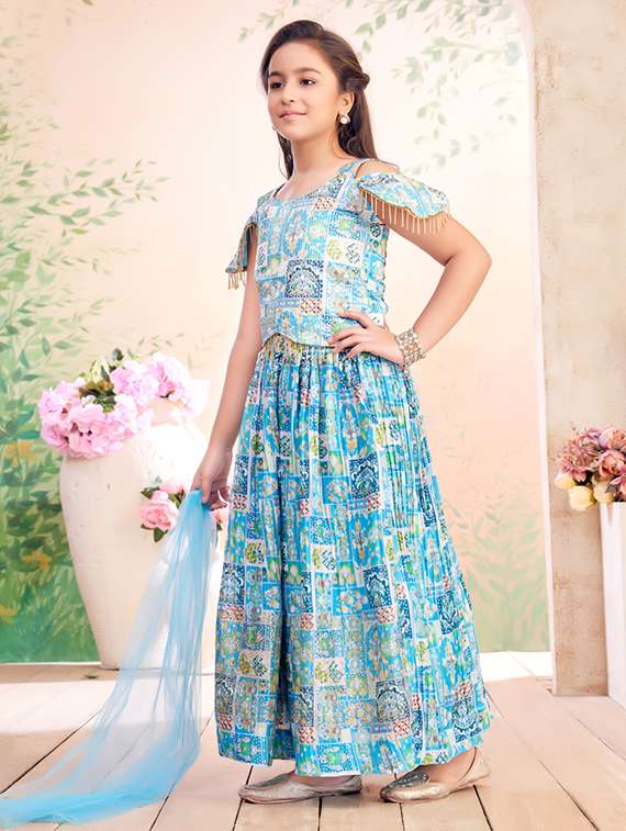 girls printed lehenga choli with dupatta - 22026397 -  Standard Image - 2