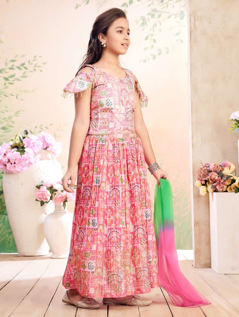 girls printed lehenga choli with dupatta - 22026399 -  Standard Image - 2