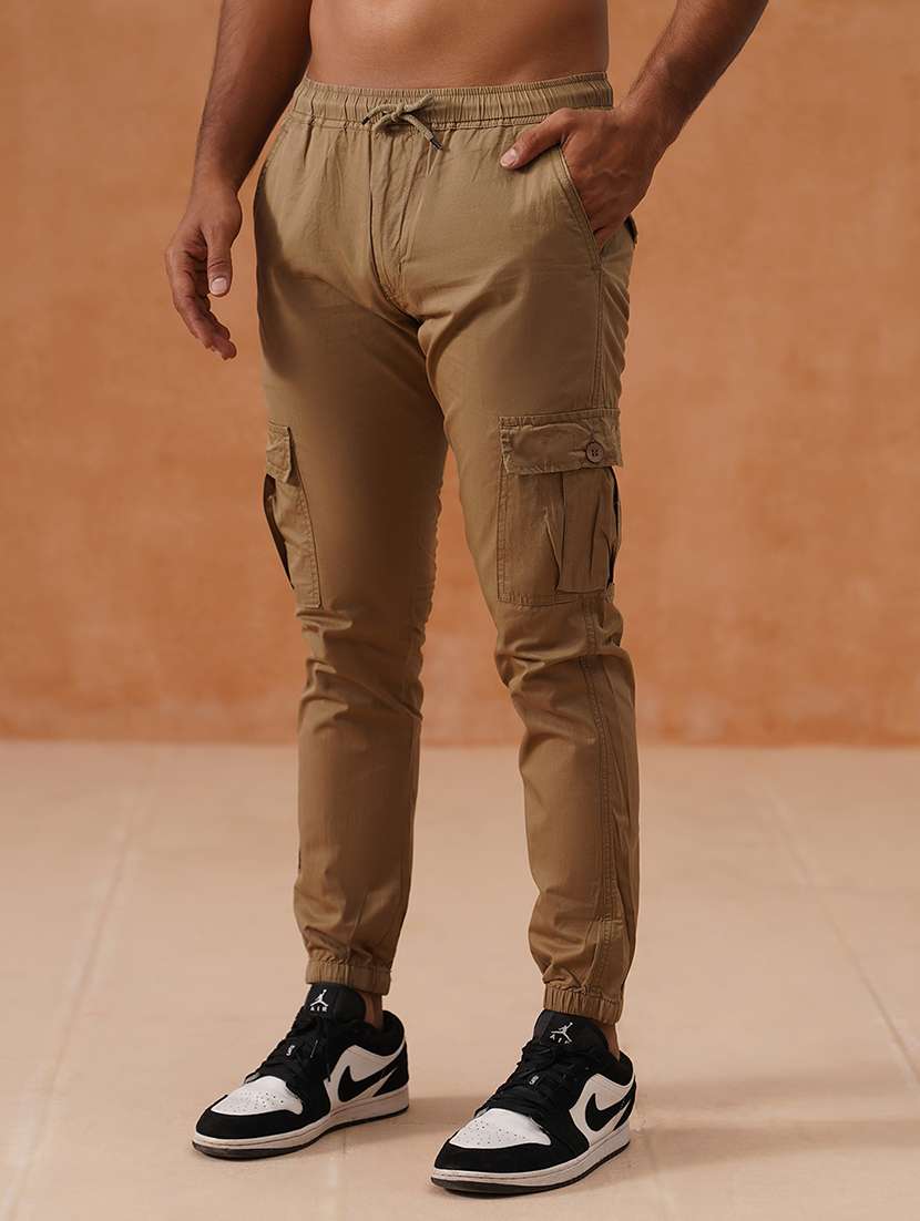 men solid mid rise regular fit cargo - 22026560 -  Standard Image - 2