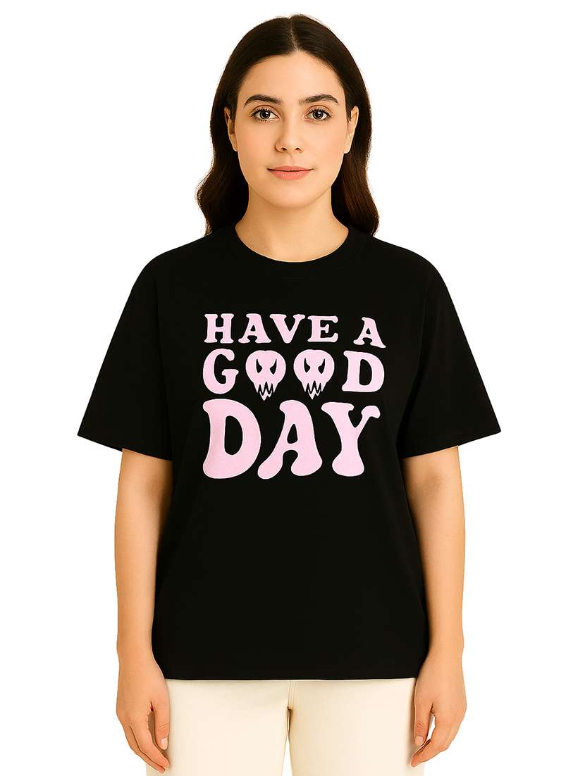 women printed short sleeve oversized t-shirt